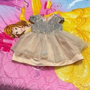 Iris & Ivy Gold and Gray Princess Dress